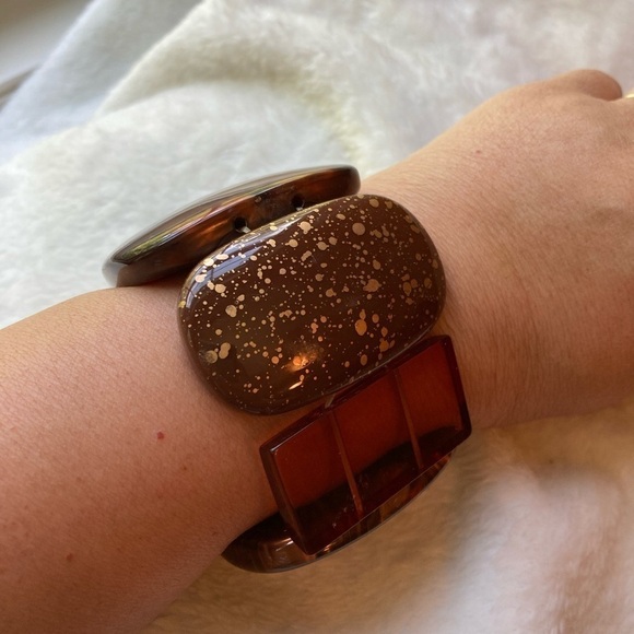 Vintage Lucite Panel‎ Stretch Bracelet - Picture 1 of 7